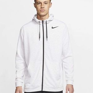 Nike Dri-FIT Full-Zip Birch Heather/Black Training Hoodie Jacket